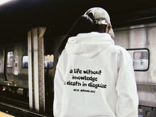 Load image into Gallery viewer, BcG. White "Knowledge" Hoodie

