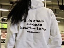 Load image into Gallery viewer, BcG. White "Knowledge" Hoodie
