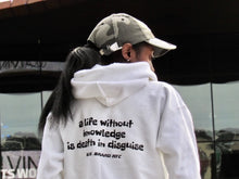 Load image into Gallery viewer, BcG. White "Knowledge" Hoodie
