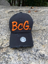 Load image into Gallery viewer, BcG. Signature Black w/ Orange Logo Hat
